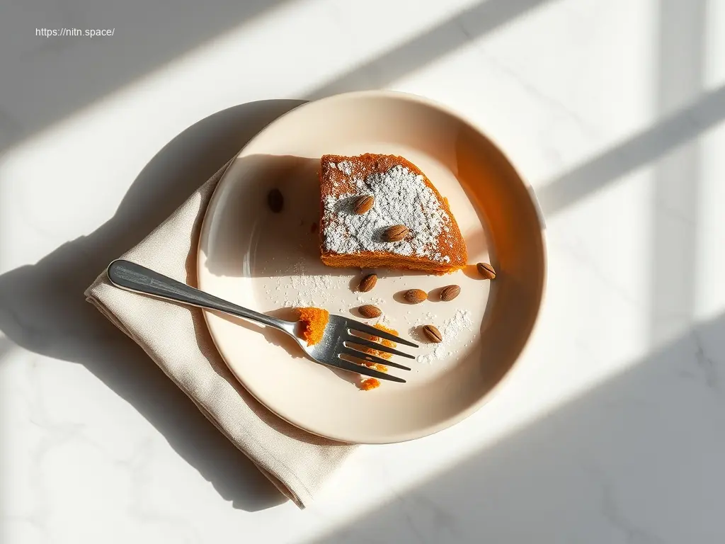3 ingredient pumpkin spice cake flatlay on white marble