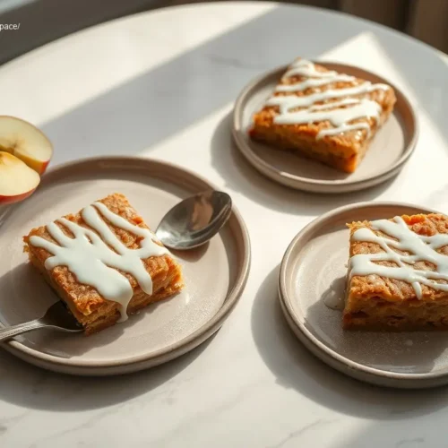 Brown Butter Apple Blondies with Glaze for Thanksgiving