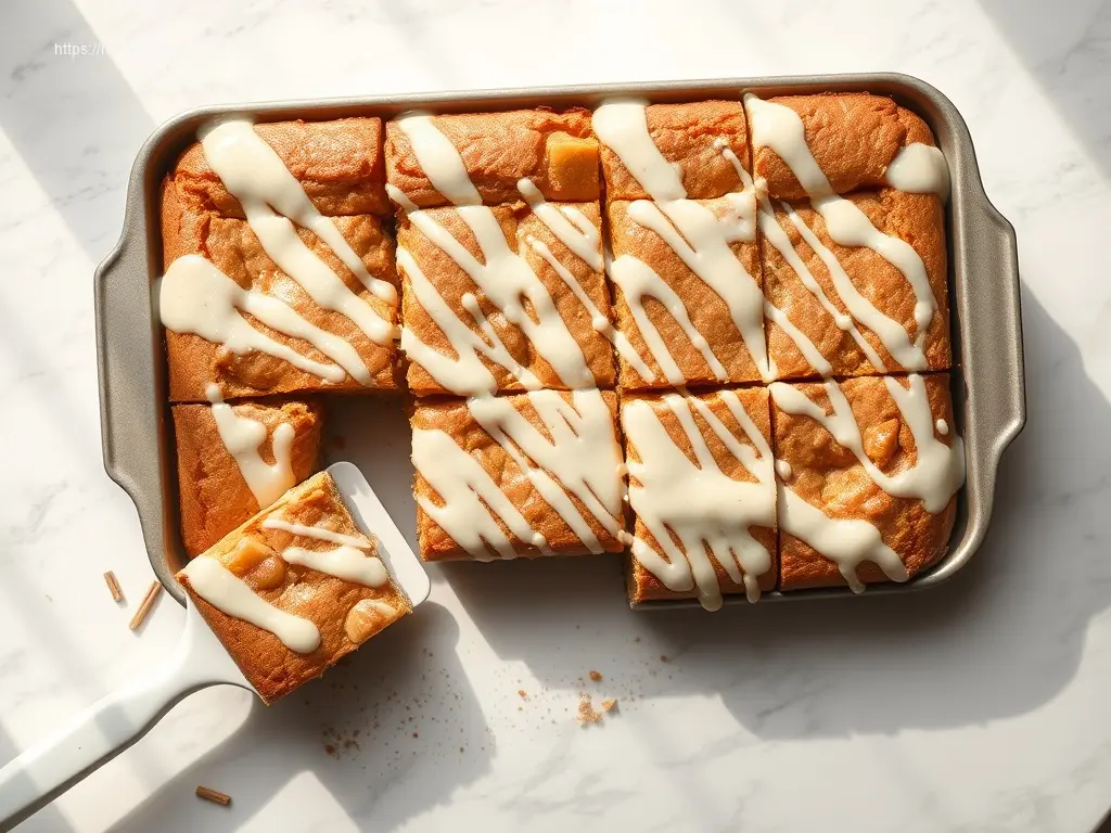 Brown Butter Apple Blondies with Glaze for Thanksgiving