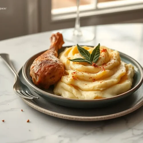 Delicious brown butter garlic mashed potatoes in a bowl