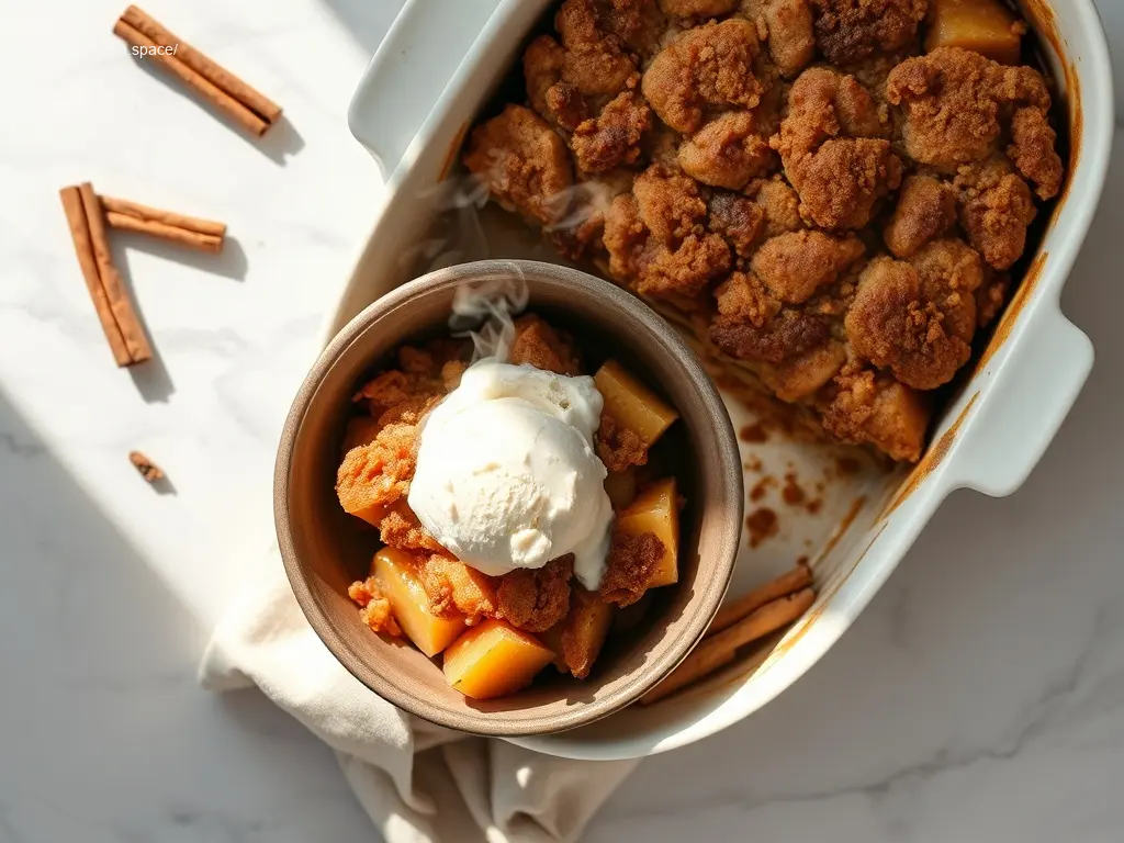 Delicious Brown Sugar Apple Cobbler dessert dish
