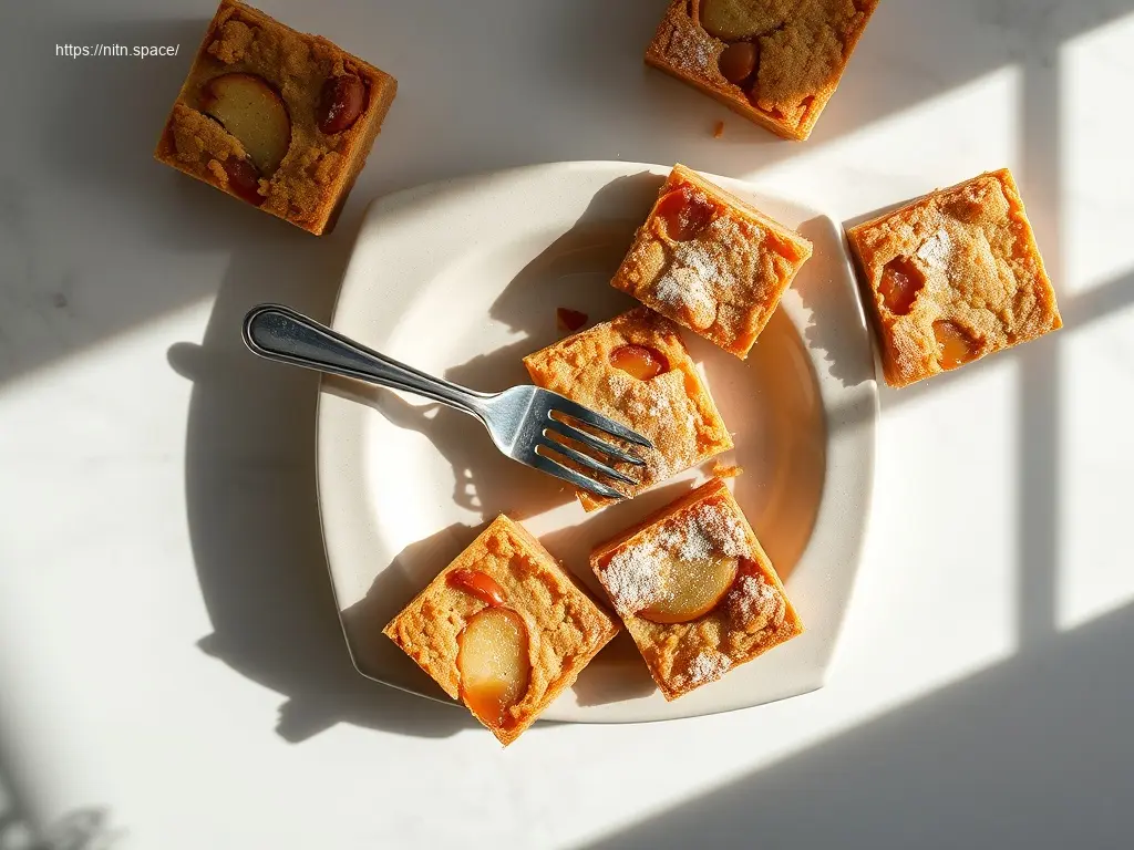 Delicious Caramel Apple Blondies for Fall with powdered sugar