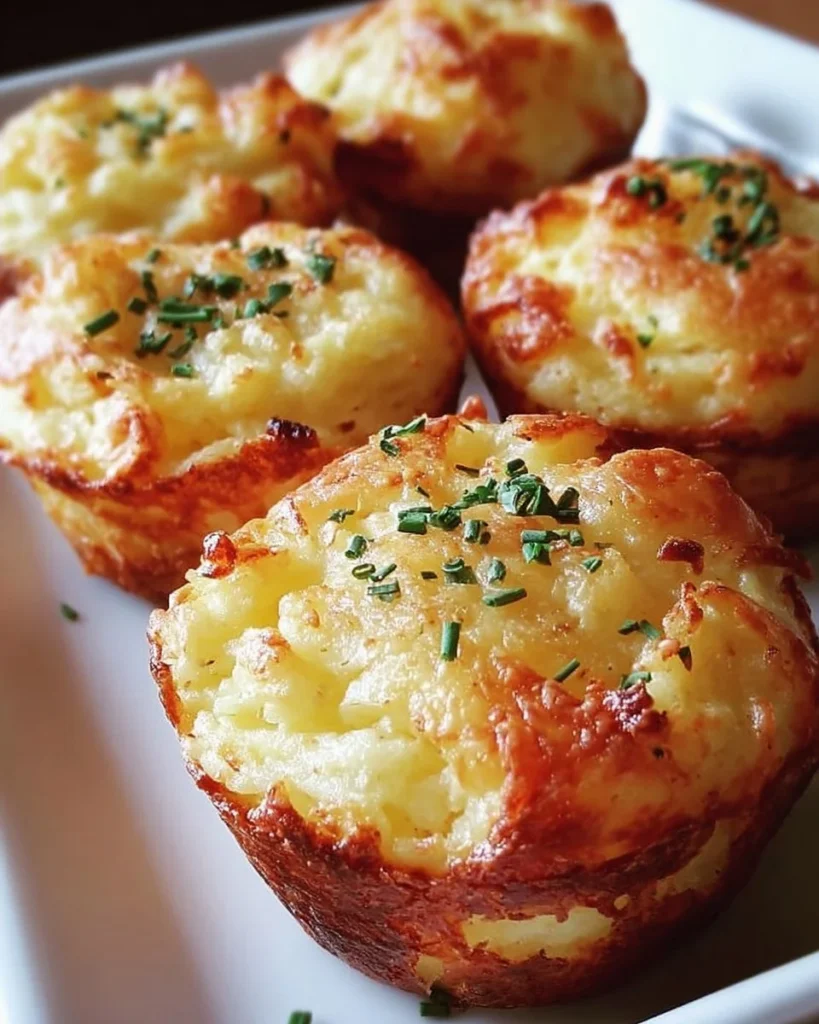 Cheesy mashed potato puffs served on a plate for a delicious side dish