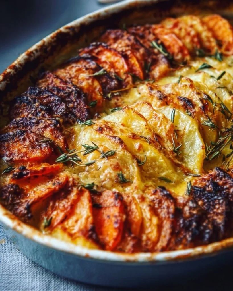 Cheesy Root Vegetable Gratin