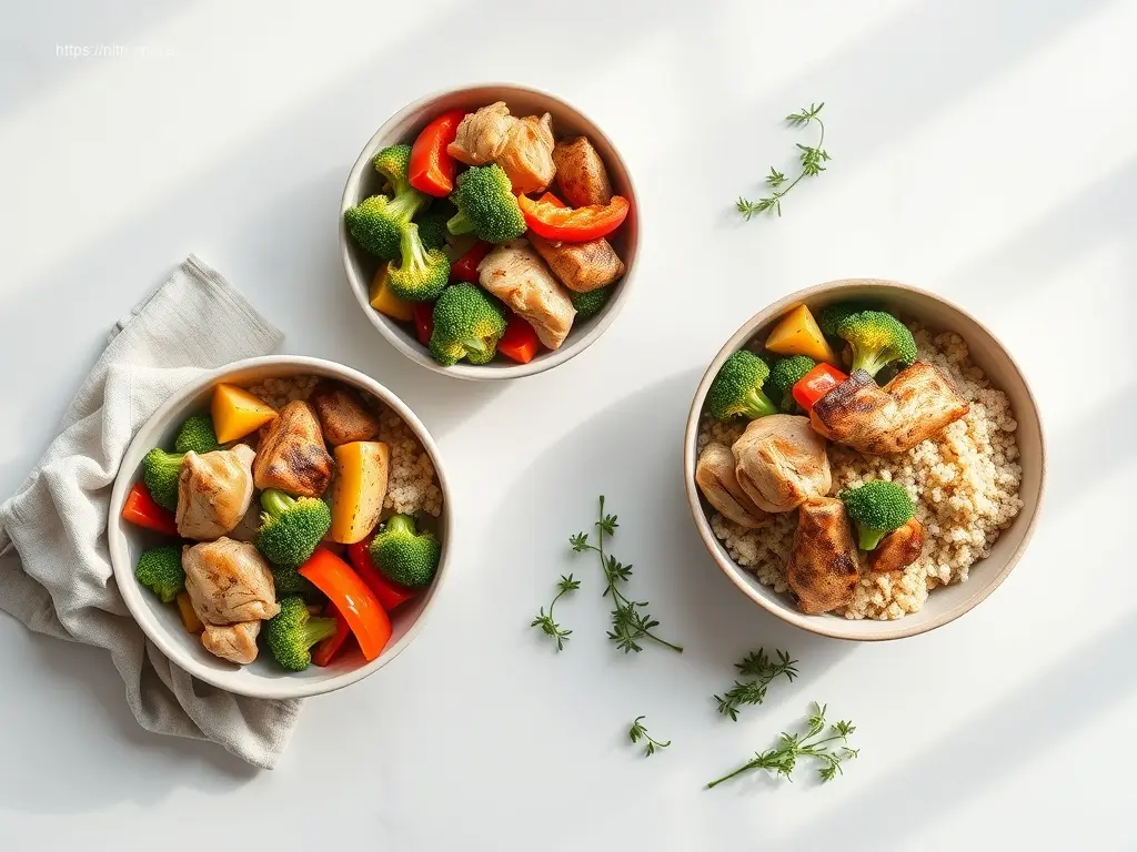 Meal Prep Chicken Veggie Bowls delicious and healthy