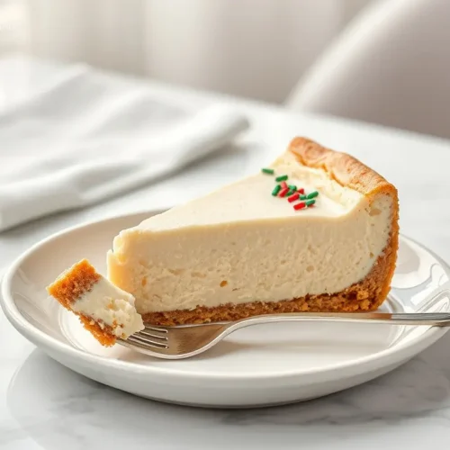 No-Bake Christmas Sugar Cookie Cheesecake with festive garnishes