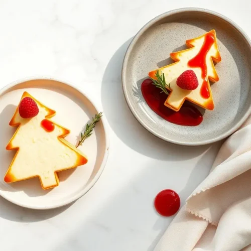 Christmas Tree Shaped Cheesecake Bites for festive holiday desserts