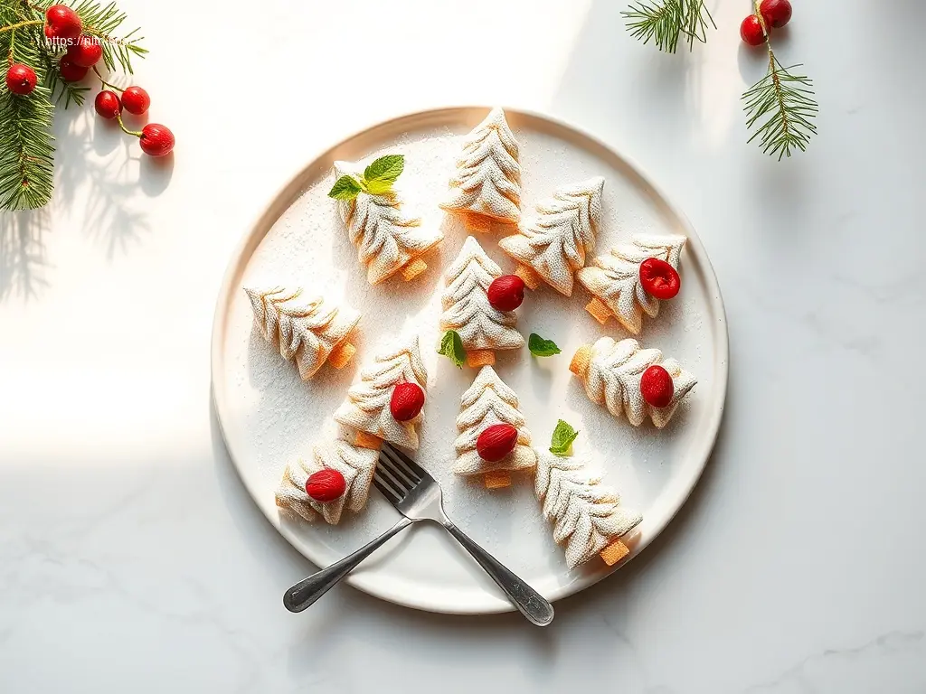 Christmas Tree Shaped Cheesecake Bites for festive holiday desserts