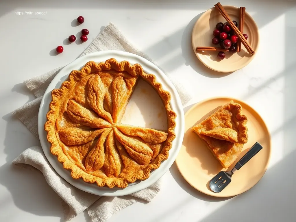 Classic Apple Pie with Buttery Crust and cranberries