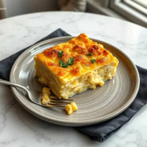 Delicious Southern Creamed Corn Casserole with fresh chives