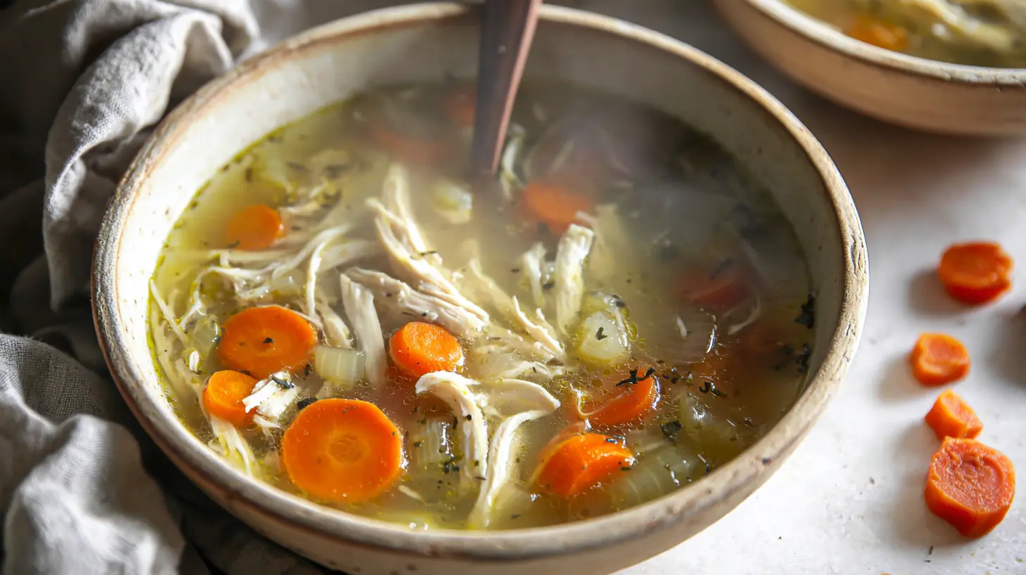 Different chicken soup recipe cards arranged for meal inspiration