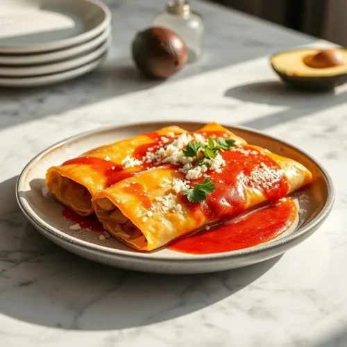 Delicious Freezer-Friendly Chicken Enchiladas baked to perfection
