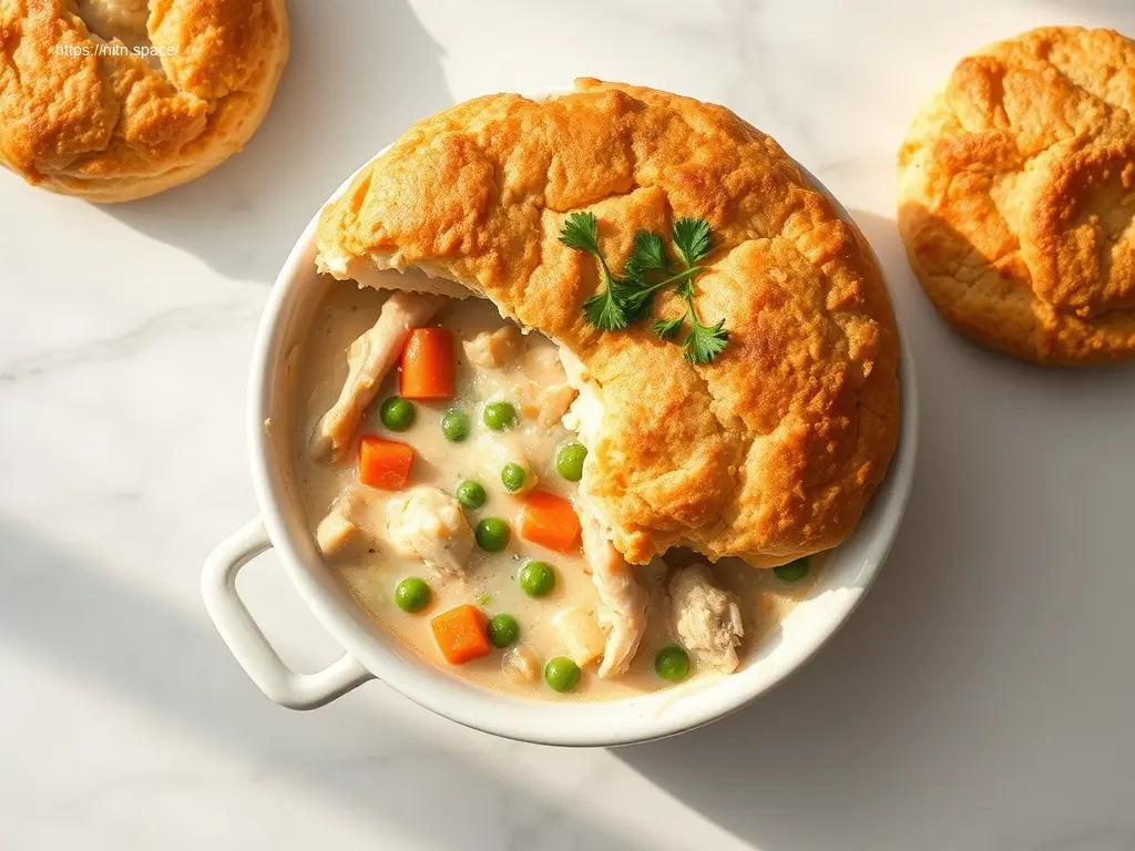 Gluten-Free Chicken Pot Pie Crockpot overhead flat lay