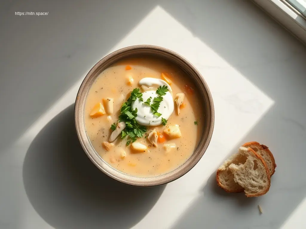 Delicious healthy chicken pot pie soup
