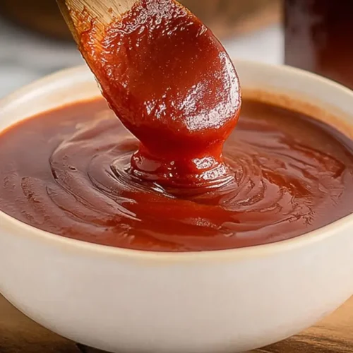A jar of fresh, rich bbq sauce homemade, ready for dipping and grilling.