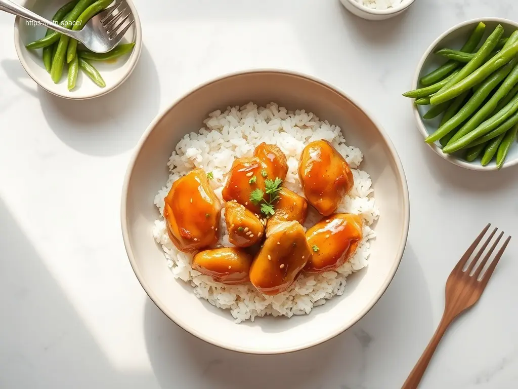Delicious Slow Cooker Honey Garlic Chicken with Rice perfect for family dinner