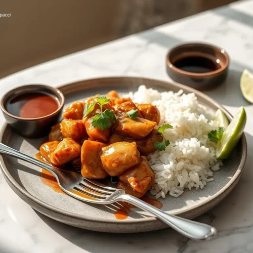 Delicious Slow Cooker Honey Soy Chicken with green onions and sesame
