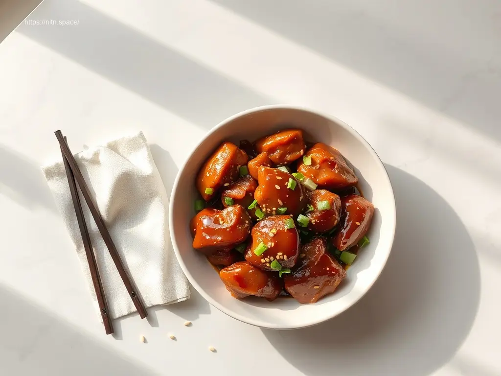 Delicious Slow Cooker Honey Soy Chicken with green onions and sesame