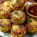 Crispy zucchini garlic bites served as a savory appetizer