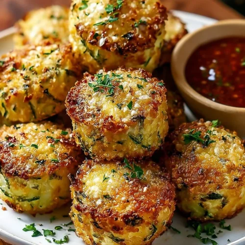 Crispy zucchini garlic bites served as a savory appetizer