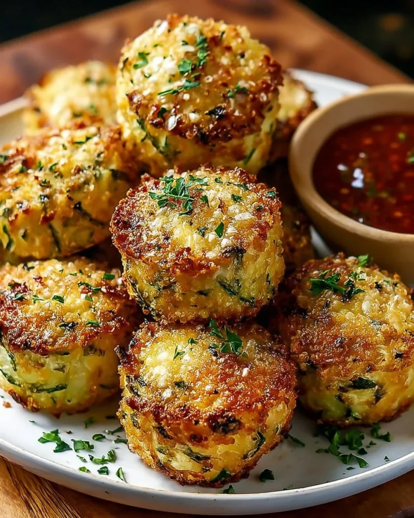 Crispy zucchini garlic bites served as a savory appetizer