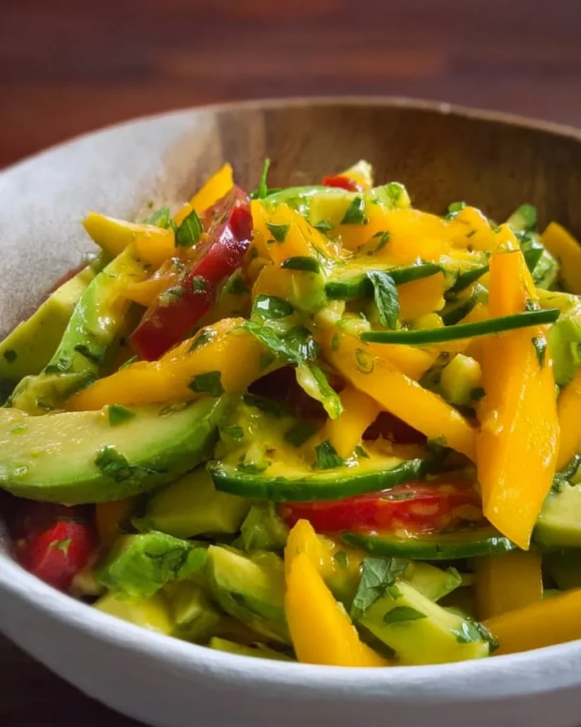 Fresh Mango Avocado Salad with vibrant colors and healthy ingredients