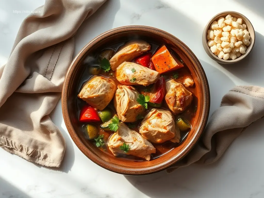 Delicious Mediterranean Crockpot Chicken with fresh herbs