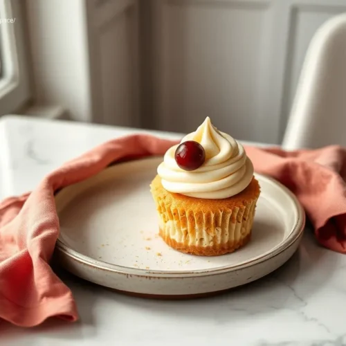 Delicious Mini Christmas Cheesecake Cupcakes with cranberries