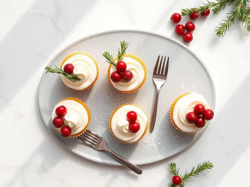 Delicious Mini Christmas Cheesecake Cupcakes with cranberries