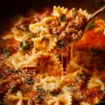 Delicious one pot lasagna soup with layers of flavors and cheesy goodness.