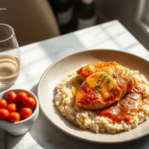 Creamy Parmesan Chicken with Risotto slow cooker style