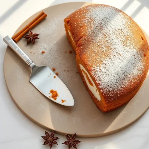 Delicious Pumpkin Roll Cake with Cream Filling slices