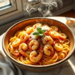 Delicious Shrimp Carbonara with Parmesan