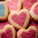 Freshly baked Slice and Bake Valentine's Day Cookies on a plate.