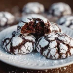 Delicious chocolate crinkle cookies dusted with powdered sugar