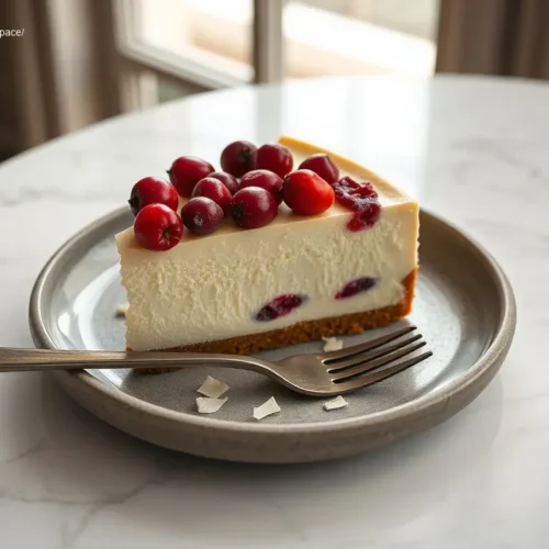 White Chocolate Cranberry Cheesecake for Thanksgiving