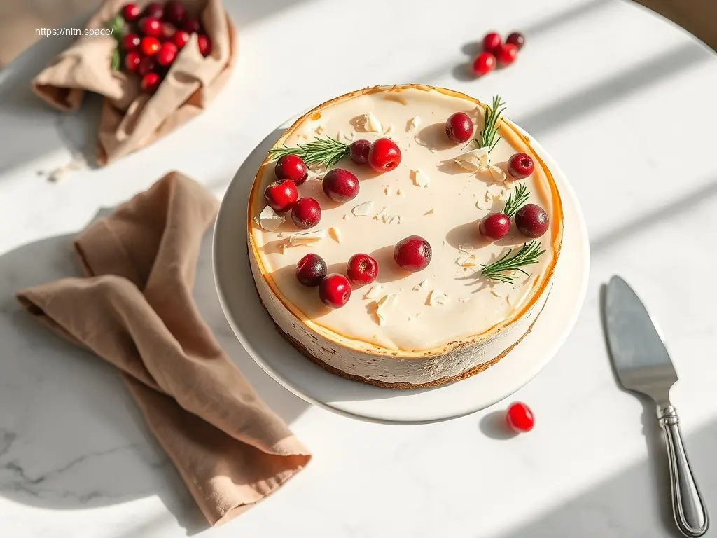 White Chocolate Cranberry Cheesecake for Thanksgiving